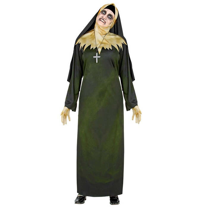 Demon Nun  Tunic, Hood With Collar, Veil Gloves, Necklace 