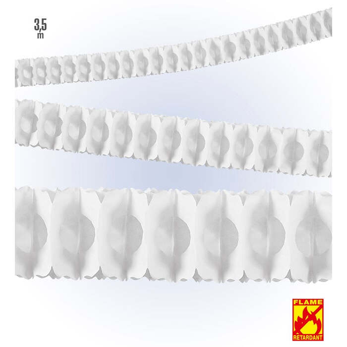 White Boa Garland 3,5 M - Flame Retardant