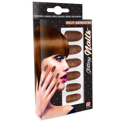 Set Of 12 Self-Adhesive Copper Y Nails