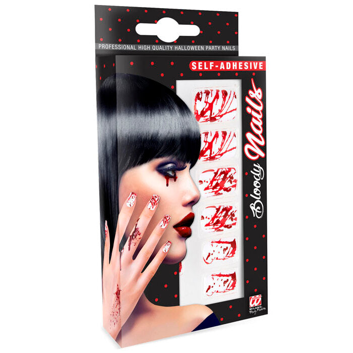 Set Of 12 Self-Adhesive Bloody Nails