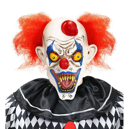 Killer Clown Mask With Hair & Mini Hat