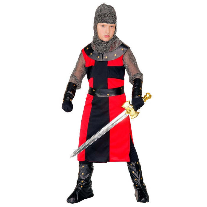 Dark Age Knight  Long Coat, Belt, Armbands, Helmet, Boot Covers 