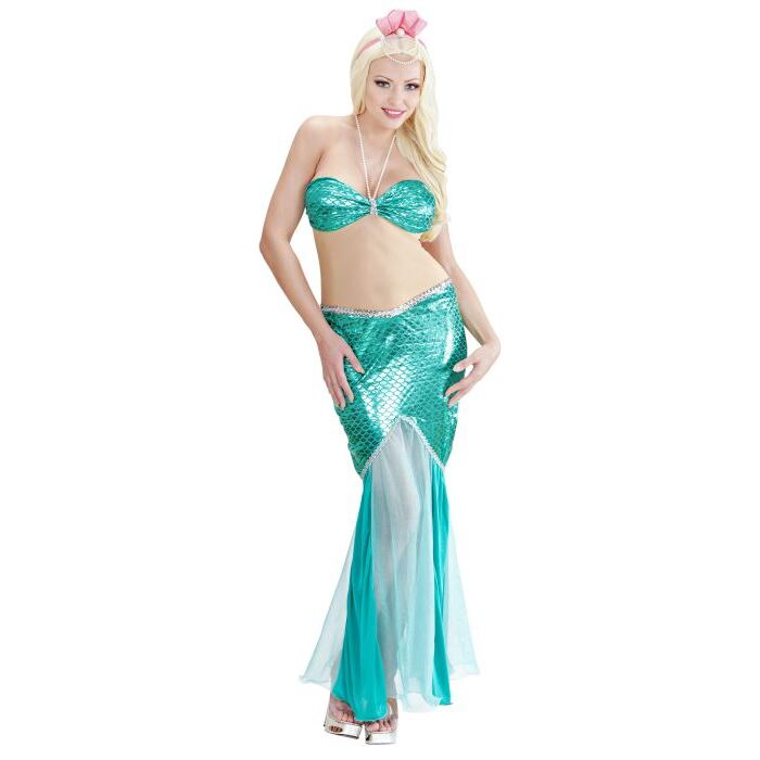 Mermaid  Dress With Pearl Necklace, Headband With Pearls 