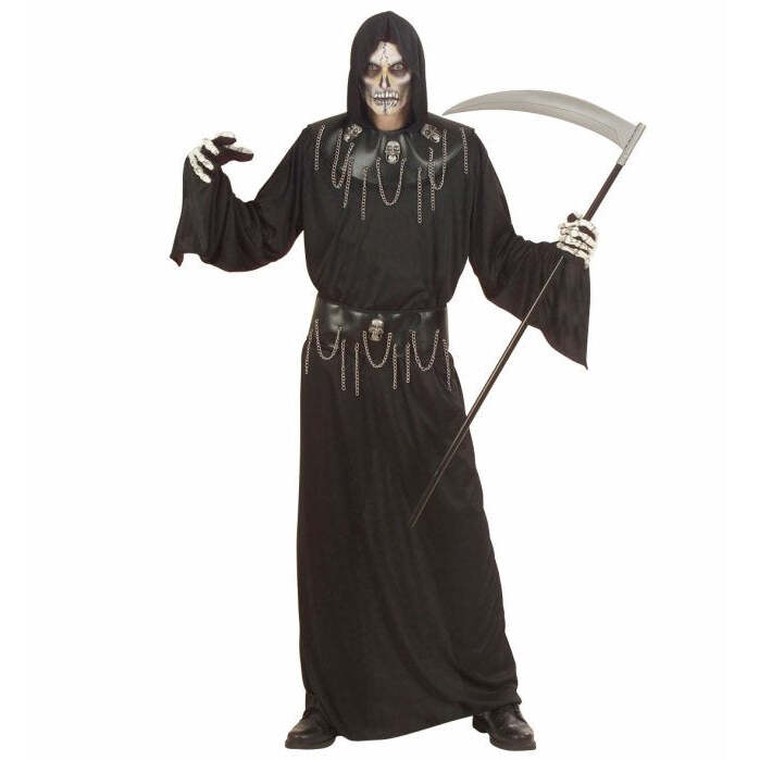 Skull Master  Hooded Robe, Skullcollar With Chains, Skull Belt With Chains 