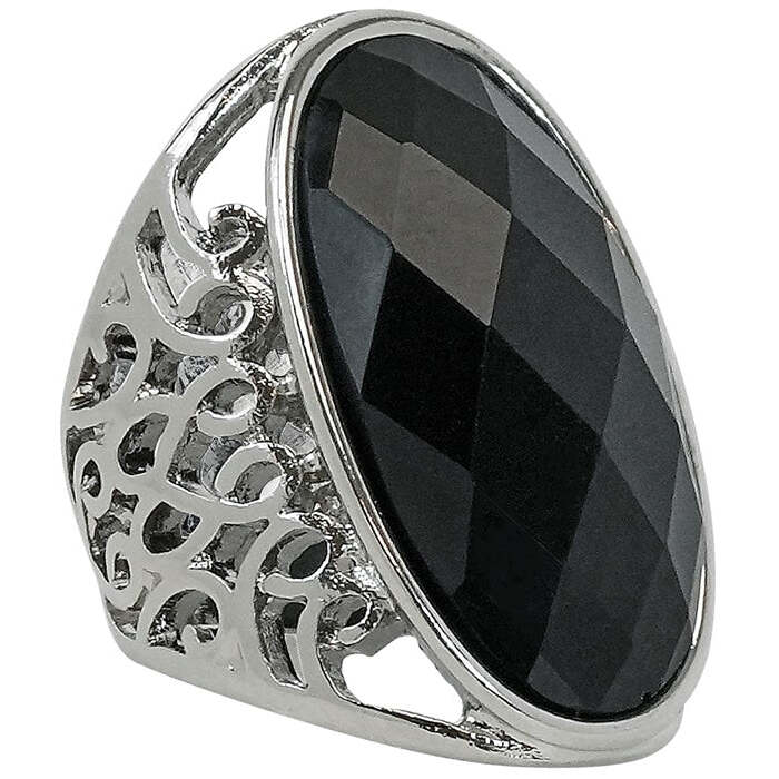 Black Gem Gothic Ring