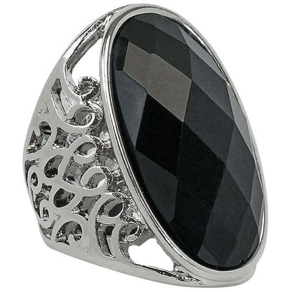 Black Gem Gothic Ring