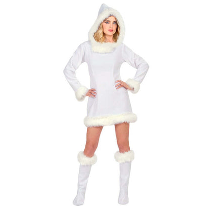 Eskimo  Hooded Dress And Boot Covers With Plush Trim 