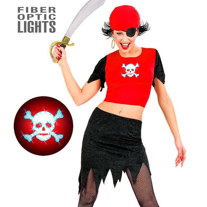Pirate  Top With Light-Up Skull, Skirt, Bandana, Eye-Patch  