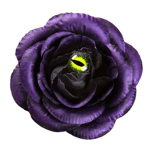 Purple Rose Hair Clip With Cat Eye