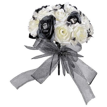 Halloween Bridal Bouquet With Skulls & Spiders