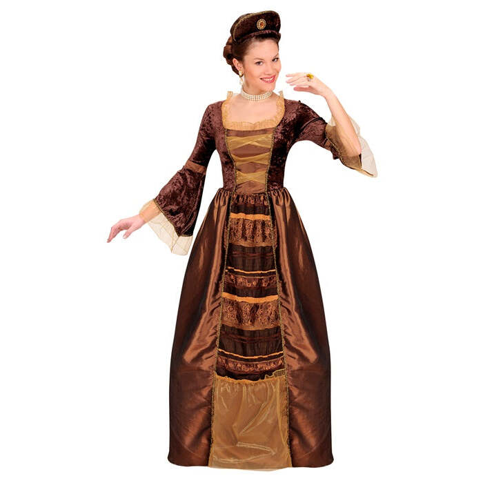 Baroque Baroness  Dress With Wire Hoop, Headpiece 