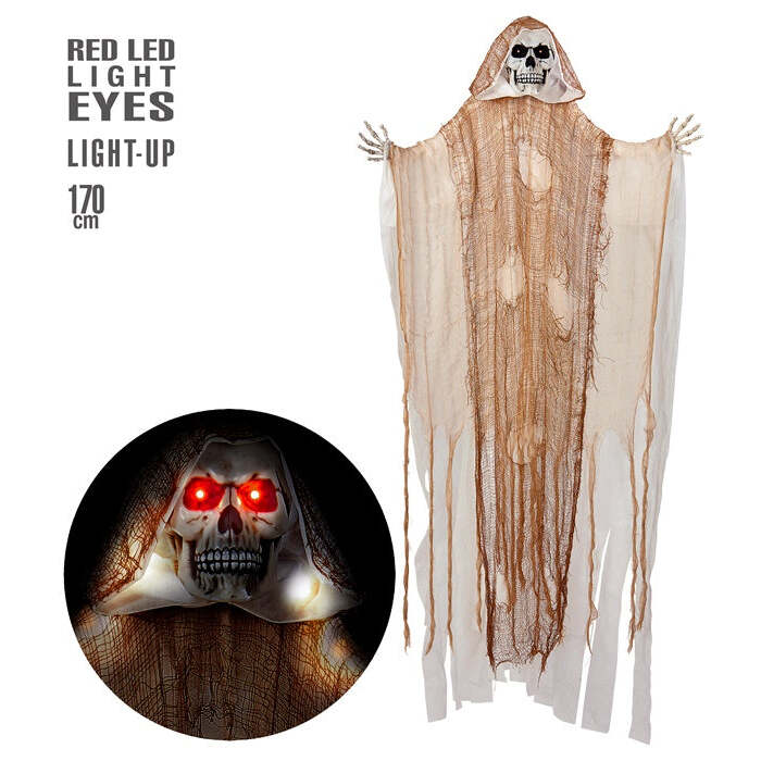 Light-Up Grim Reaper With Red Led Light Eyes 170 Cm 