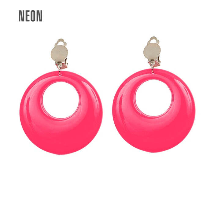 Pair Of Neon Pink Earrings