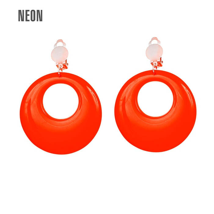 Pair Of Neon Orange Earrings
