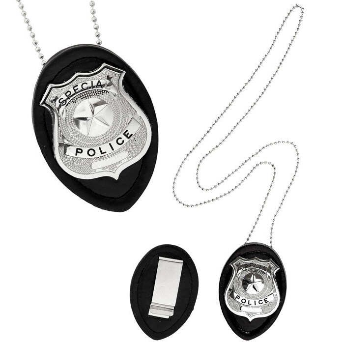 Clip On Police Badge Necklace