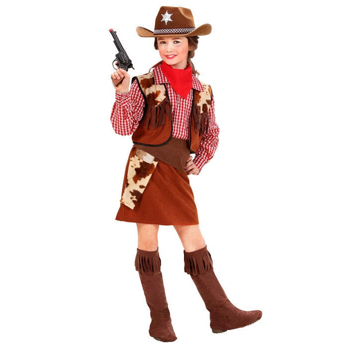 Cowgirl  Shirt, Vest, Skirt, Belt With Holster, Boot Covers, Bandana 