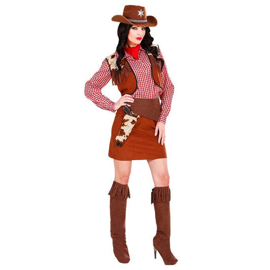 Cowgirl  Shirt, Vest, Skirt, Belt With Holster, Boot Covers, Bandana 