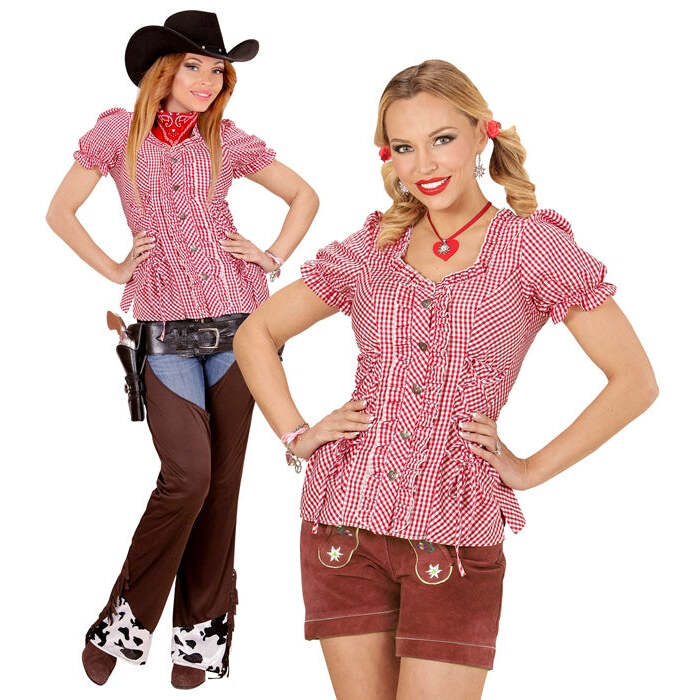 Red Chequered Blouse