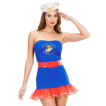 Navy Girl  Dress, Belt, Hat 