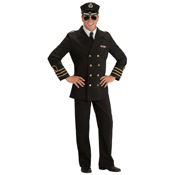 Navy Officer  Jacket, Mock Shirt With Tie, Pants, Hat 