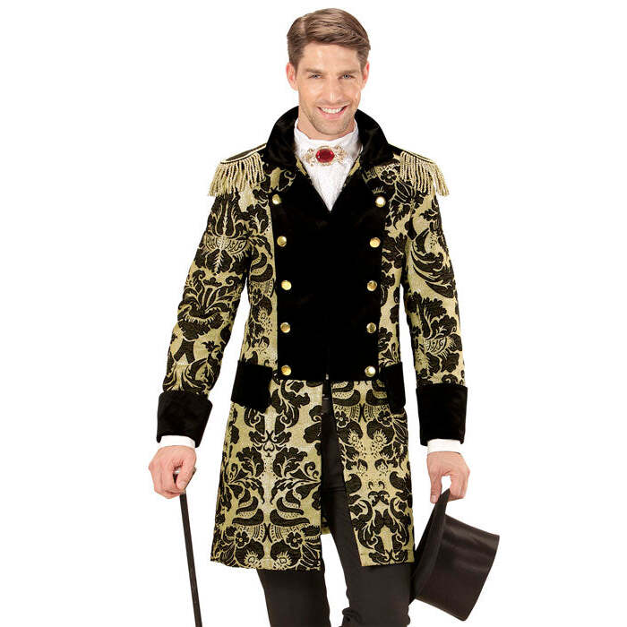 Gold Jacquard Parade Coat For Man