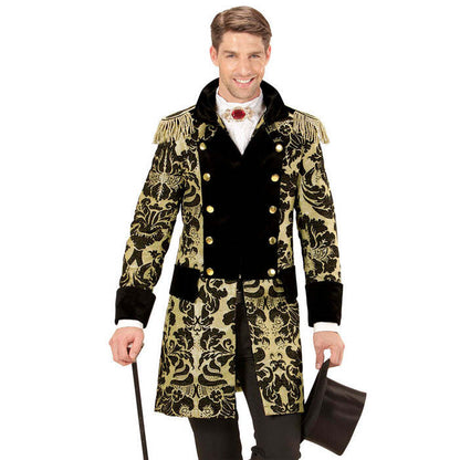 Gold Jacquard Parade Coat For Man