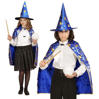Wizard  Cape, Hat  - 70 Cm