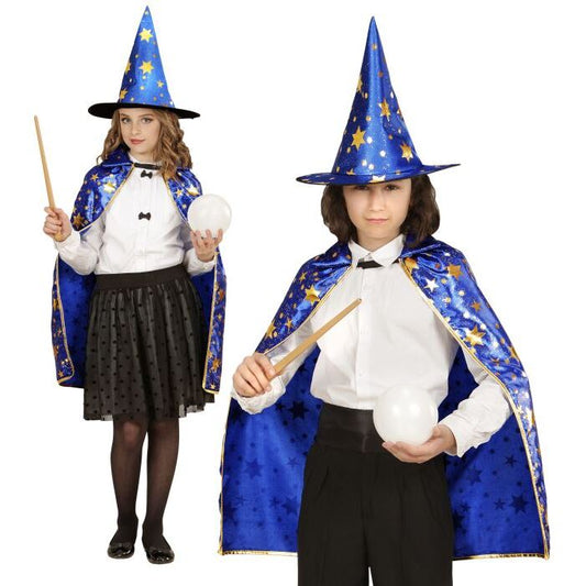 Wizard  Cape, Hat  - 70 Cm