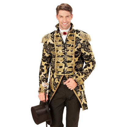 Gold Jacquard Parade Coat For Man