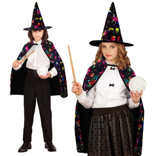 Wizard  Cape, Hat  - 70 Cm