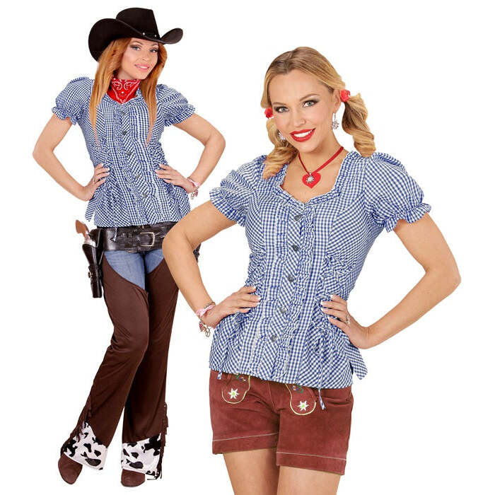 Blue Chequered Blouse
