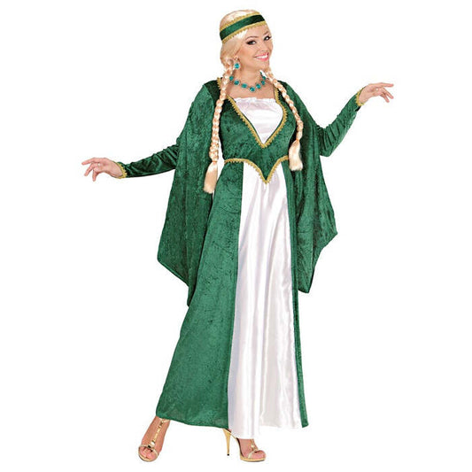 Renaissance Queen Velvet - Green -  Dress, Headpiece 