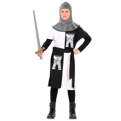 Medieval Warrior - White  Coat, Belt, Hood 