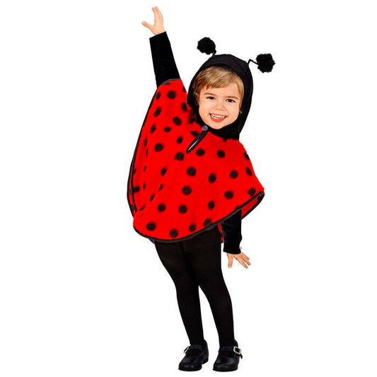 Plush Ladybug  Hooded Poncho 