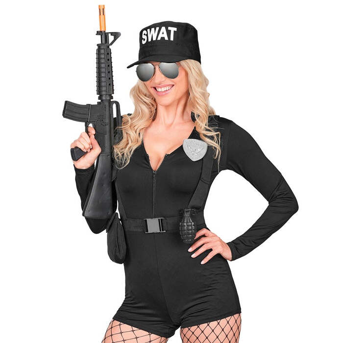 S.W.A.T.  Romper, Harness Belt With Utility Pouch, Hat, Badge 