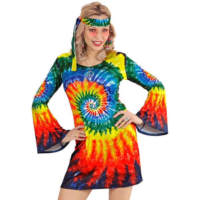 Psychedelic Hippie  Dress, Headband 