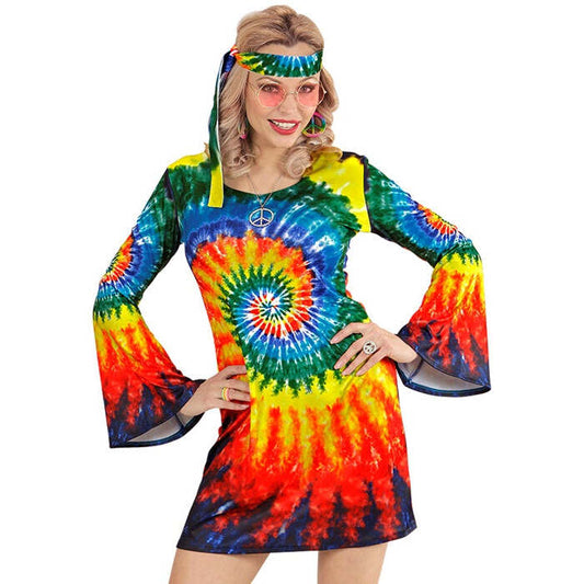 Psychedelic Hippie  Dress, Headband 