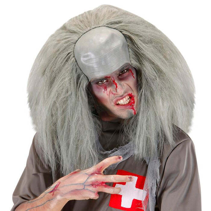 Zombie Headpiece With Hair In Polybag