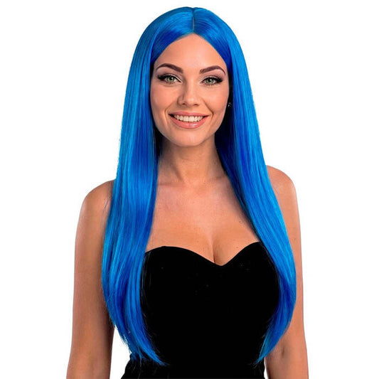 Blue Glamour Wig In Polybag