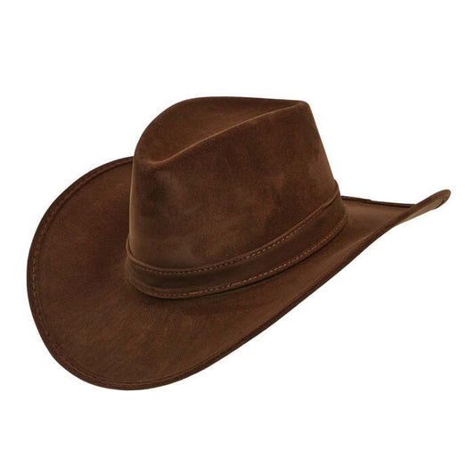 Suede Look Brown Cowboy Hat