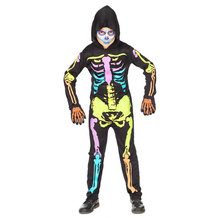 Colorful Skeleton  Hooded Overalls 
