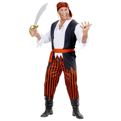 Caribbean Pirate  Shirt With Vest, Pants, Belt, Bandana 