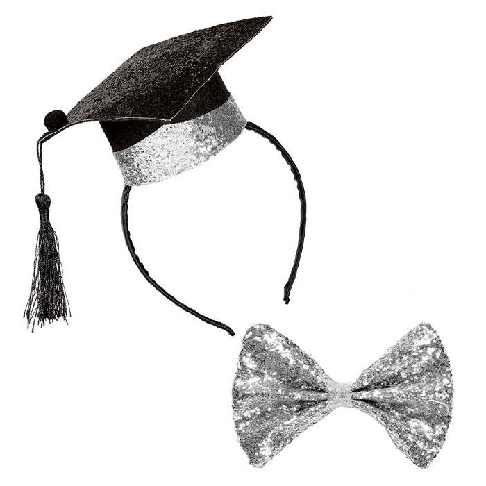 Graduate Set  Mini Graduate Hat On Headband &  Bow Tie 
