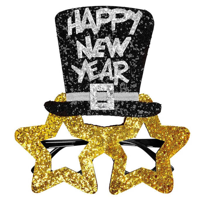 Gold Happy New Year Glasses