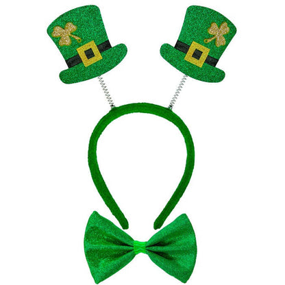 St. Patrick'S Day Set   Mini Top Hats Head Bopper & Bow Tie 