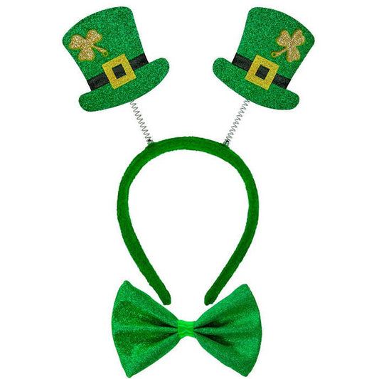 St. Patrick'S Day Set   Mini Top Hats Head Bopper & Bow Tie 