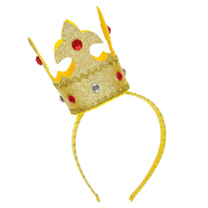 Gold Mini  Crowns With Gems On Headband