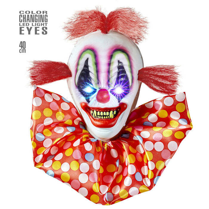 Horror Clown With Color Changing Flashing Led Light Eyes 40 Cm 