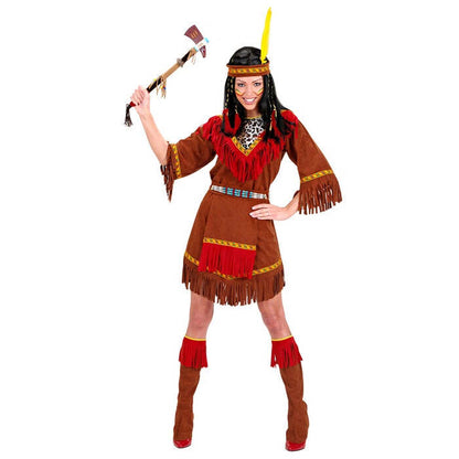 Indian  Dress, Apron, Boot Covers, Headband With Feather 