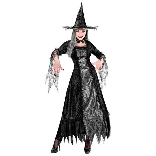 Spiderweb Witch  Dress With Wirehoop, Hat 